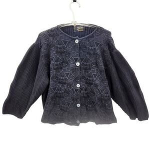 HP Jean Paul Gaultier for Equator Sheer Geometric Front Memphis Cardigan Sweater